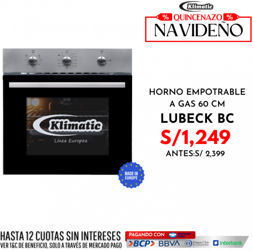 horno empotrable a gas modelo lubeck bc marca klimatic